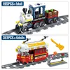 City Creator Train High-Tech Railway Track Building Blocks Christmas Gift Figury Cegły Elektryczne Zabawki Edukacyjne dla dzieci