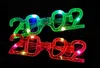 Party Decoration 24 stks Nummer 2022 LED Gloeiende Knipperende Glazen Licht op Bruiloft Carnaval Cosplay Kostuum Verjaardag Oog Kerstmis