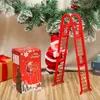 Elektrisk klättring Stege Santa Claus Jul leksak figure prydnad DIY Crafts Xmas Party Festival Xams Tree Hängande dekoration Barn gåvor wht0228