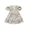 Children's skirt summer girl's flower dress girl's V-neck sweet floral dress idyllic lovely princess dress