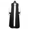 Roupas étnicas Chimere e Rochet Set Casa da igreja de manga longa Slim Clero Tunic Cassocks Stand Stand Collar Tradicional Robe