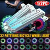 Cykelbelysning 32 LED -mönster Cykelhjul Ljus Färgstark däckdäck Spoke Signal Tillbehör Utomhus Cycling Säkerhetsutrustning7997032