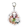 Anime Nyckelringar Demon Slayer Kimetsu Nej Yaiba Bil Tillbehör Gullig Keychain Kvinnor Väska Hängsmycke Cosplay Nyckelring för Girls Gifts J0306