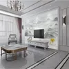 Wallpapers Milofi Wall Custom Chinese Artistic Conception Landscape Marble TV Background Paper Mural
