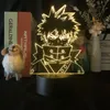 My Hero Academia Luce notturna LED Acrilico 3D Lampada lava Katsuki Bakugo Figura Camera dei bambini Anime Luce notturna Base Bluetooth Ventole Regalo9811264