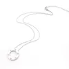 Gold JewLery Women Necklace Rostfritt stål Link Chain Circle White Culic Zirconia Stone Diamond Pendant Silver Rose Solitaire WOM3054517