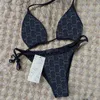 Rhinestone Женские Купальники Bikinis Наборы Роскошные Письмо Печатные Женские Купальники Женские Сексуальные Холтер Push Up Купальники