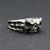 Cluster Rings Men's Retro Handmade Skull Ring Cute Grim Reaper Gothic Plaid Punk Motorcycle Jewelry
