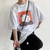 Men T-shirt Short Sleeve Baggy Hip Hop Male O-neck Harajuku Fashion Stay Tuned Cute Panda Graphic