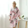 Kadın Pijama Bahar Sonbahar Gevşek Japon İpek Tavuskuşu Kadın Yukata Elbise Oryantal Kimono Haori Hırka Moda Gecelik Bornoz