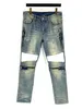 Mens designer jeans flera stilar män denim diamant dekoration broderi orm vintage byxor mode slim-ben hål motorcykel biker jean storlek 29-38