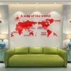 DIY Grande carte murale acrylique Carte du monde pour bureau salon TV Fond d'arrière-plan Accueil Décoration Autocollants 210310