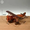 Wooden Vintage Handmade Airplane Scale Model Ornaments Decor Creative Home Desktop Retro Aircraft Decoration Toy Gift Collection 211108