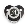 PACIFIERS NAME INITIAL LETTERS Baby Pacifier Born Silicone Black Bling Infant Nipple BPA Soother Dummy 024M4835535