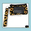 Väskor Storage Huskee Organisation Hem GardenNeoprene ID Bag Kredithållare Sunflower RTS Card Pouch Wristlet Zipper Purse 14 * 9cm Drop Del