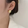 Zwięzły Luksusowy 18 K Pozłacane okrągłe kulkowe kolczyki Temperament Kobiety Marka Design Moda Wykwintne S925 Srebrne Earrings