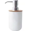 Eenvoudige huishoudelijke badkamer toiletartikelen bamboe zeepbakje zeep dispenser tandenborstelhouder 5pcs / set accessoires set