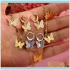 Earrings Jewelryearrings & Necklace 3Pcs/Set Trendy Jewelry Sets For Women Gold Sier Color Cute Small Butterfly Choker Party Gift Drop Deliv