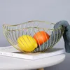 Storage Baskets Fruit Bowl Basket Metal Iron Rose Gold Wire Vegetable Bowls Container Kitchen Snack Tray Holder Table Decoration Hollow