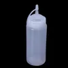 1x Clear White Plastic Squeeze Saus Ketchup Cruet Oil Bottles 16oz