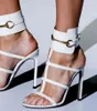 2021 été femmes sandales à paillettes en métal sexy bride à la cheville sandales gladiateur talon fin découpe boucle talons hauts en cuir chaussures de soirée robe