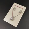 Halsband örhängen uppsättning 2022 Pearl Square Geometric Rose Gold Earring Bridal Wedding Fashion Temperament Jewelry