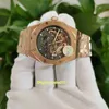 NY Fashion High Quality Men Watch Wrist Wrists 41mm 15407 Skeleton 15407stoo1220st01 Luminescent Rose Gold Transparent Mechanic1027847