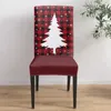 Cadeira Coberturas de Natal Lattice Elk Tree Stretch Sala para jantar Home Decor