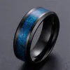 Last men's ring design black stainless steel blue camo inlay bands premier jewelry custom s arabia gold wedding good2261699