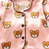 2021 nouvel été pyjamas pour enfants ensembles garçons filles dessin animé ours maison porter enfants deux pièces ensemble à manches courtes costume enfant maison vêtements vente au détail