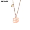 Pendentif Colliers Icam Arrivée Crystal 12 Zodiac Collier Bijoux en acier inoxydable Infinity Couker pour femmes en gros