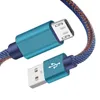 Jeans Typ C Kabel Micro USB Snabb Laddning 2.4a Snabb Synkronisering Data Flätad Kabel för Android-telefoner 3FT 6FT