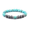 8mm Natural Stone Handmade Strands Beaded Charm Bracelets For Women Men Party Club Birthday Silver Plated Yoga Jewelry