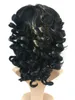 Moda afro cosplay peruka głęboka fala krótka bob czarny/brązowy syntetyczne peruki falowane kręcone naturalne fryzury dla czarnych kobiet bezpośrednio