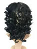 Mode Afro Cosplay Pruik Diepe Golf Korte BOB Zwart/Bruin Synthetische Pruiken Golvend Krullend Natuurlijk Haar Perucas voor zwarte Vrouwenfactory direct