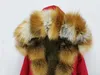 Moda kadın Gerçek Tavşan Kürk Astar Kış Ceket Kaban Doğal Kürk Yaka Kapşonlu Uzun Parkas Dış Giyim DHL 5-7 Gün 210930