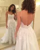 Gorgeous Lace Wedding Dresses Bridal Gown With Spaghetti Straps Detachable Train Custom Made Sexy Backless Beach Vestidos De Novia 403