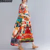 DIMANAF Plus Größe Frauen Print Kleid Sommer Sommerkleid Baumwolle Weibliche Dame Vestidos Lose Beiläufige Urlaub Maxi Kleid Große Größe 5XL 6XL 210303