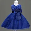 Prinsessan klänning mode blommor ärmlös väst sommar ny ankomst barn kläder lila blå rosa bröllop Q0716