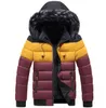 Mäns vinter tjock kort kappa ungdom varm bomulljacka singel-breasted casual hooded 211214