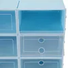 3/6pcs boîte à chaussures en plastique transparent étagère à chaussures bacs de rangement tiroirs combinaison pliante couvercle rabattable boîte de rangement boîte à chaussures 210609