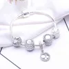 2020 Good Luck Clover Bracelet Diy Fashion Crystal Setting Beaded Pandora Charm Gift for Girlfriends
