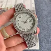 2021 Moda de alta qualidade Luxo jovens e mulheres Rolx Brand relógio Diamond Bead Exibir calendário Minimalista de aço Band281o