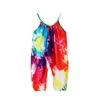 Kids Summer tie dyed Rompers children's clothing summer Sleeveless baby Jumpsuits one-piece garment 8 color T2I52184