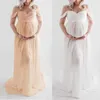 Photoshoot Pregnancy Dress Off Shoulder Pregnant Women Clothes For Photo Props Sexy Photography Maternity Long Maxi Dress Q0713