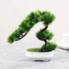 Decorative Flowers & Wreaths Artificial Bonsai Tree Welcome Pine Potted Plant Decor Suitable Home Living Room Office Decoration