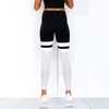 Women's Solid Color Patchwork Pants Mesh Black White Leggins Mujer Workout Fitness Push Up Jeggings Leggings 211204