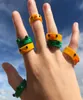 Resin Groda Ring för kvinnor Gilr 3D Animal Chick Strawberry Söt Tjej Smycken Julklapp Partihandel
