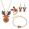 Santa Claus Elk Bell Weihnachten-festliche Party Dekorationen Ohrringe Halskette Armband Multipelt Set Weihnachtsgeschenk Weihnachtsserie
