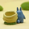 Resina Hayao Miyazaki Totoro Figurines Figurines Potenciômetro de Flores Ornamento Diminuição de Fadas Potted Garden Moss Gnome Decoração Crafts 210811